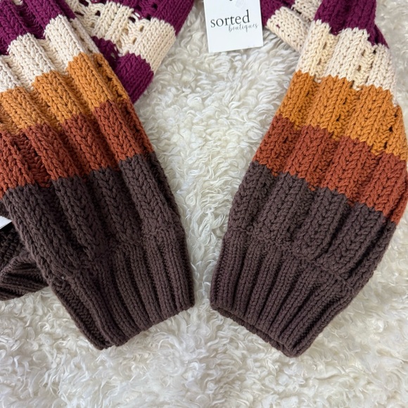 Another Love Ginger Stripe Sweater in Dusk Snowfall Color Block Size Medium NEW - Picture 6 of 9